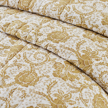 Dorset Gold Floral Twin Quilt 68Wx86L VHC Brands - The Fox Decor